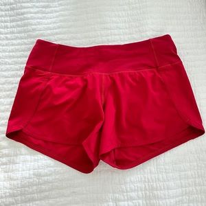 Lululemon Speed Up Red Shorts